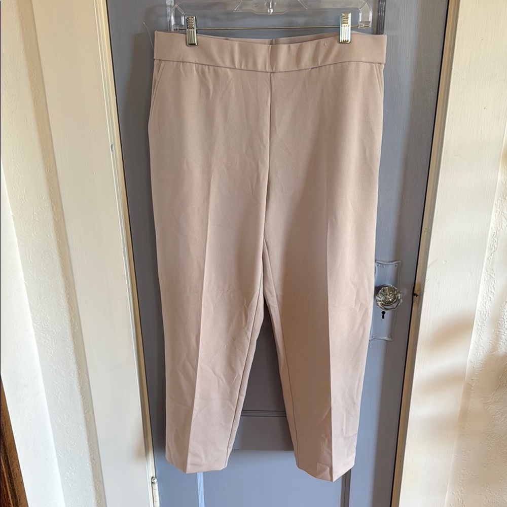 Hilary Radley Cream Ankle Cropped Pants